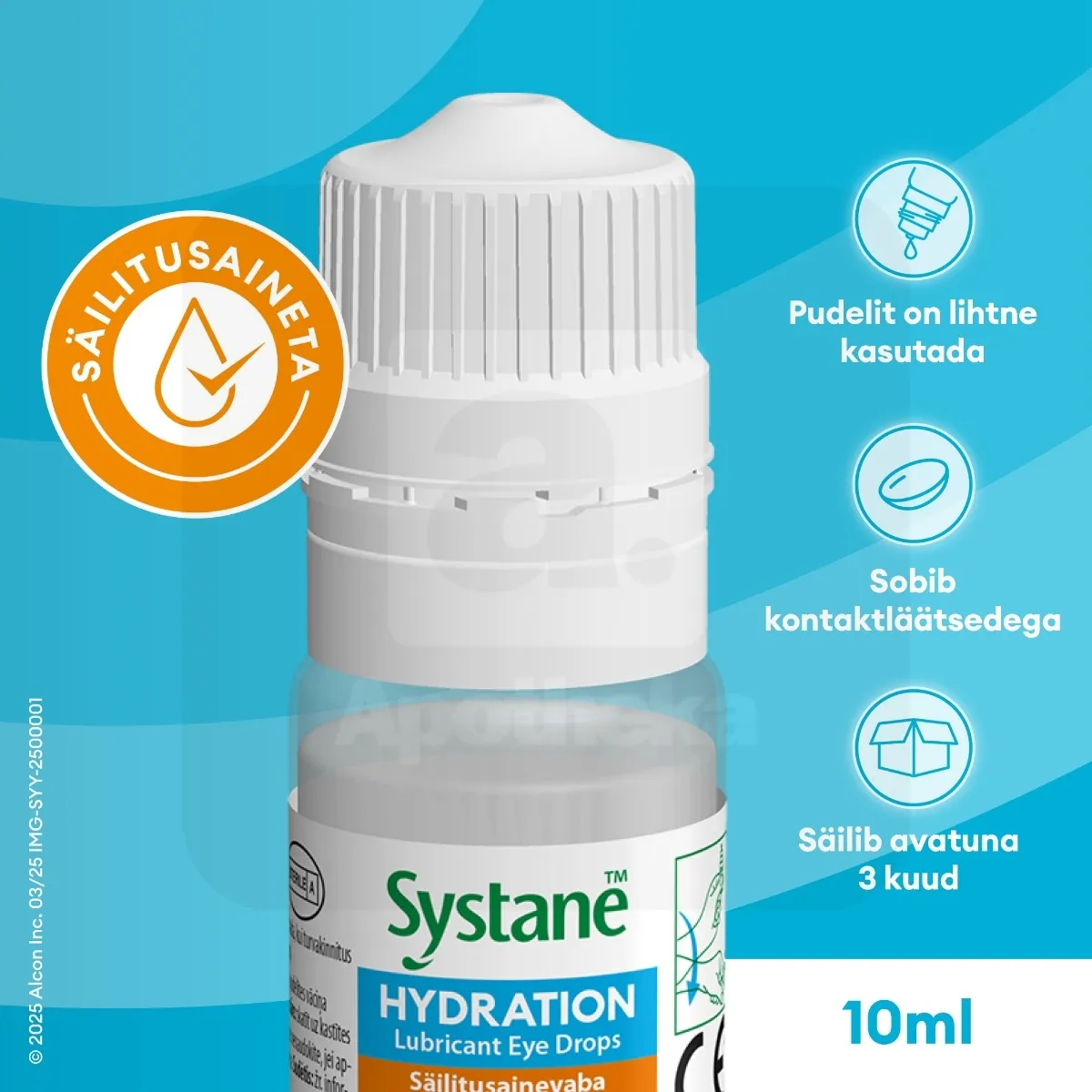 SYSTANE HYDRATION NIISUTAVAD SILMATILGAD SÄILITUSAINETA 10ML - Tootepilt 2