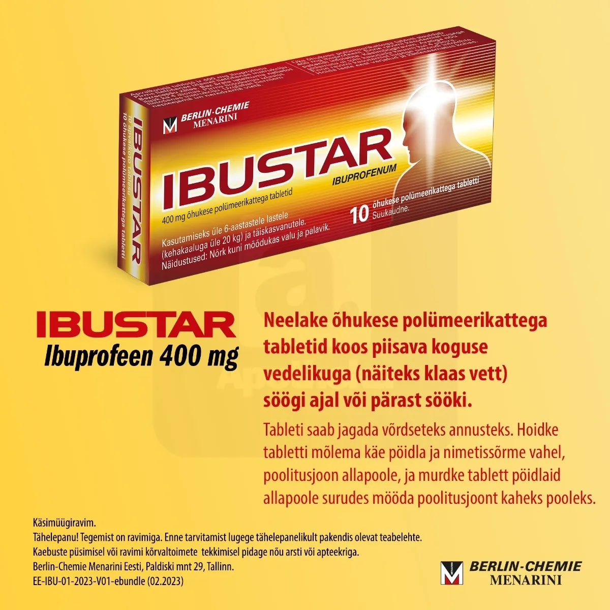 IBUSTAR TBL 400MG N30 - Tootepilt 5