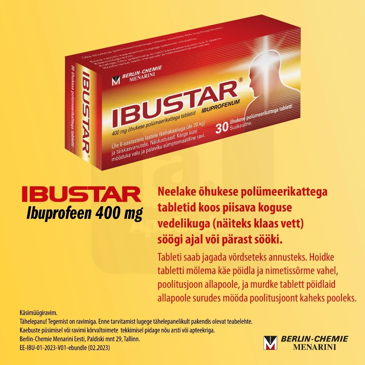 IBUSTAR TBL 400MG N10 - Tootepilt 5