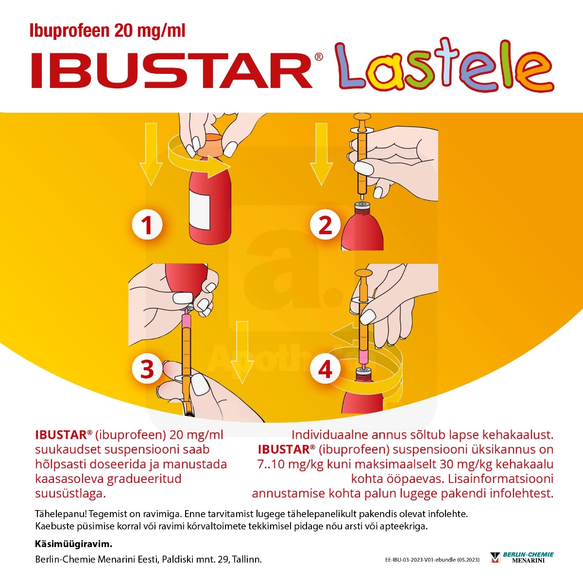 IBUSTAR SUUKAUDNE SUSP 100MG/5ML 100ML - Tootepilt 4