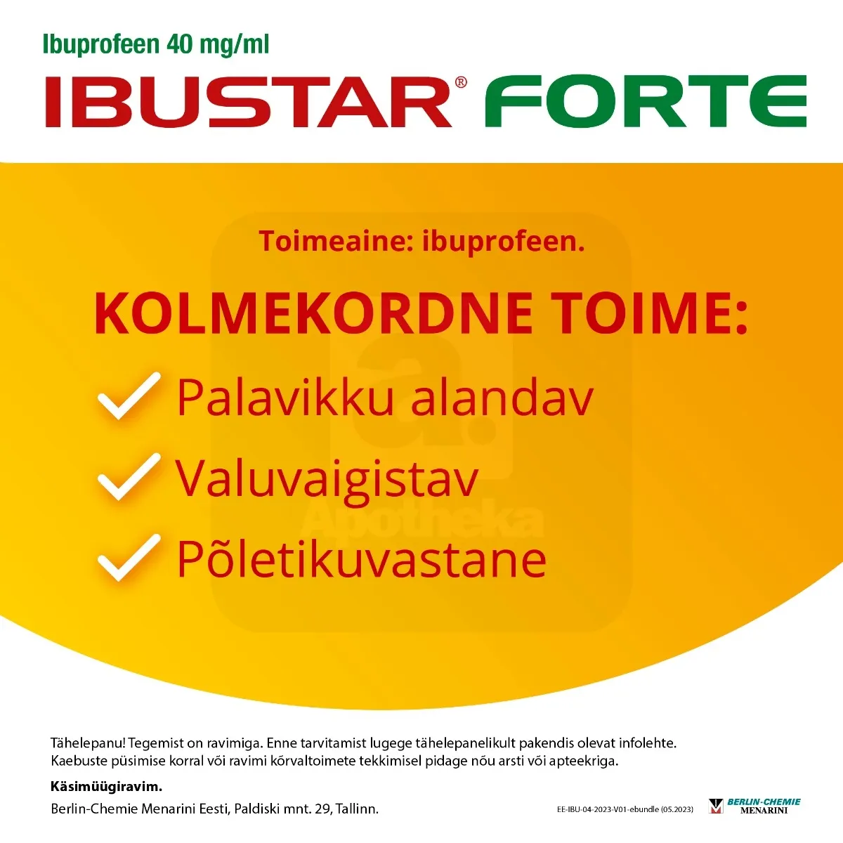 IBUSTAR FORTE SUUKAUDNE SUSP 40MG/ML 100ML