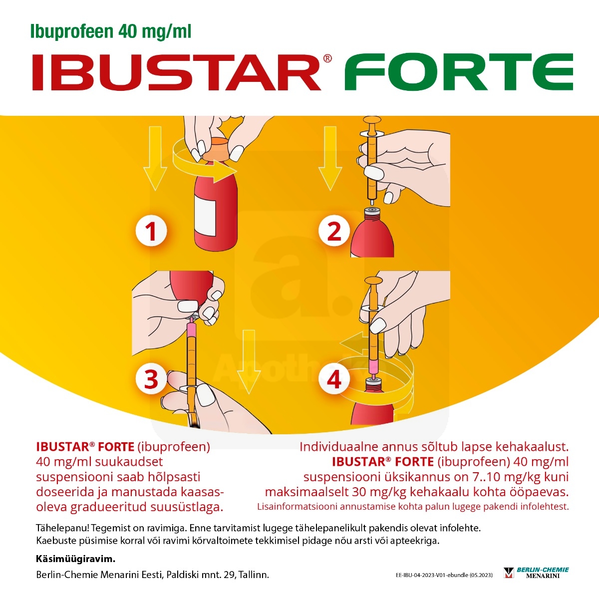 IBUSTAR FORTE SUUKAUDNE SUSP 40MG/ML 100ML - Tootepilt 4