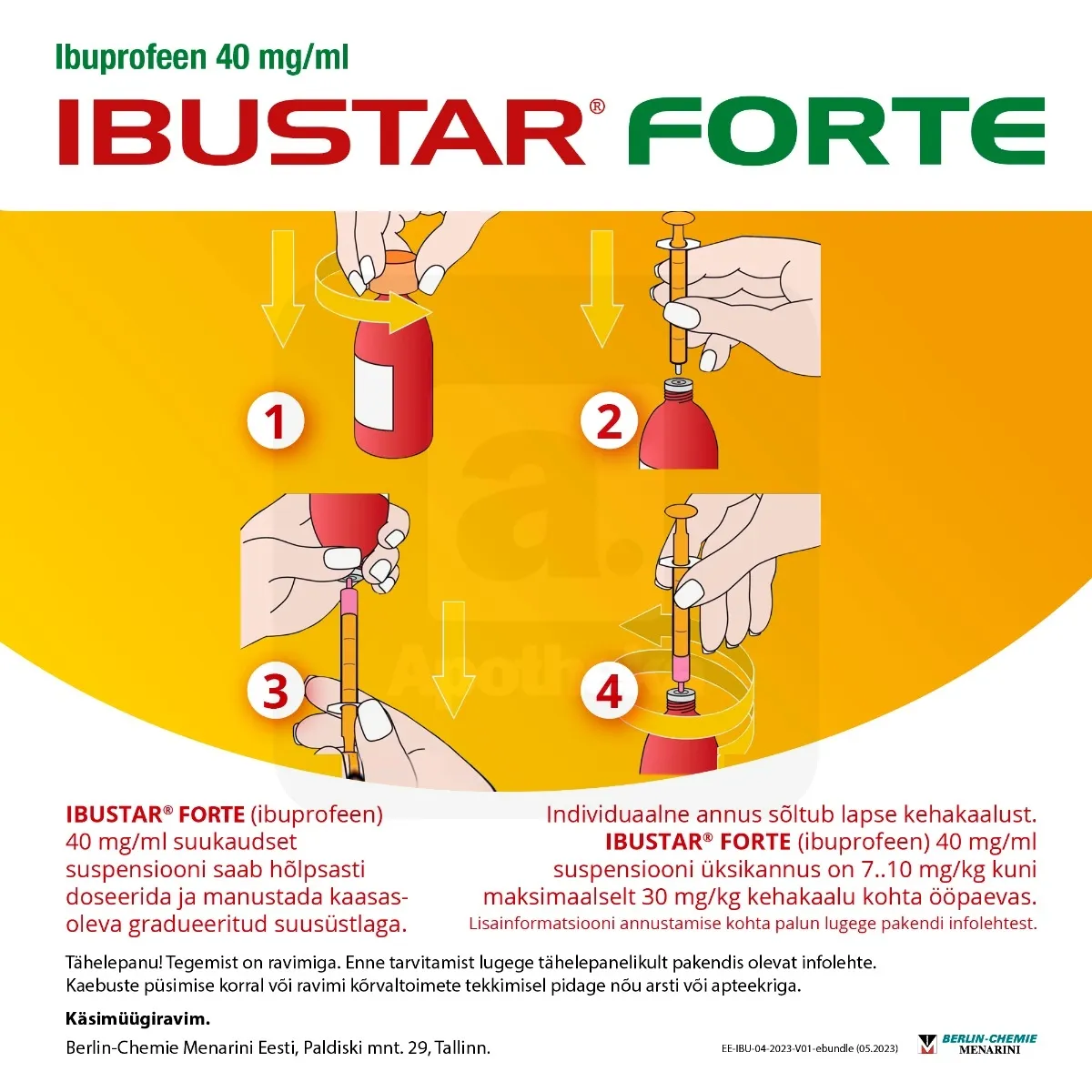 IBUSTAR FORTE SUUKAUDNE SUSP 40MG/ML 100ML