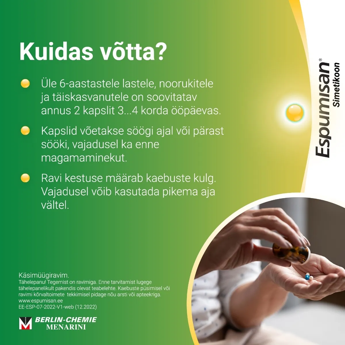 ESPUMISAN PEHMEKAPSEL 40MG N50 - Tootepilt 5