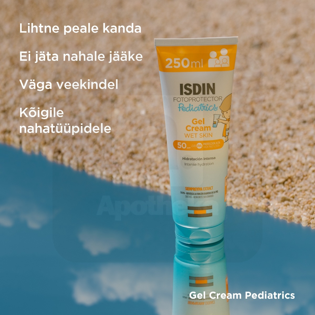 ISDIN SUN PÄIKESEKAITSEGEEL-KREEM LASTELE SPF50 250ML - Tootepilt 2