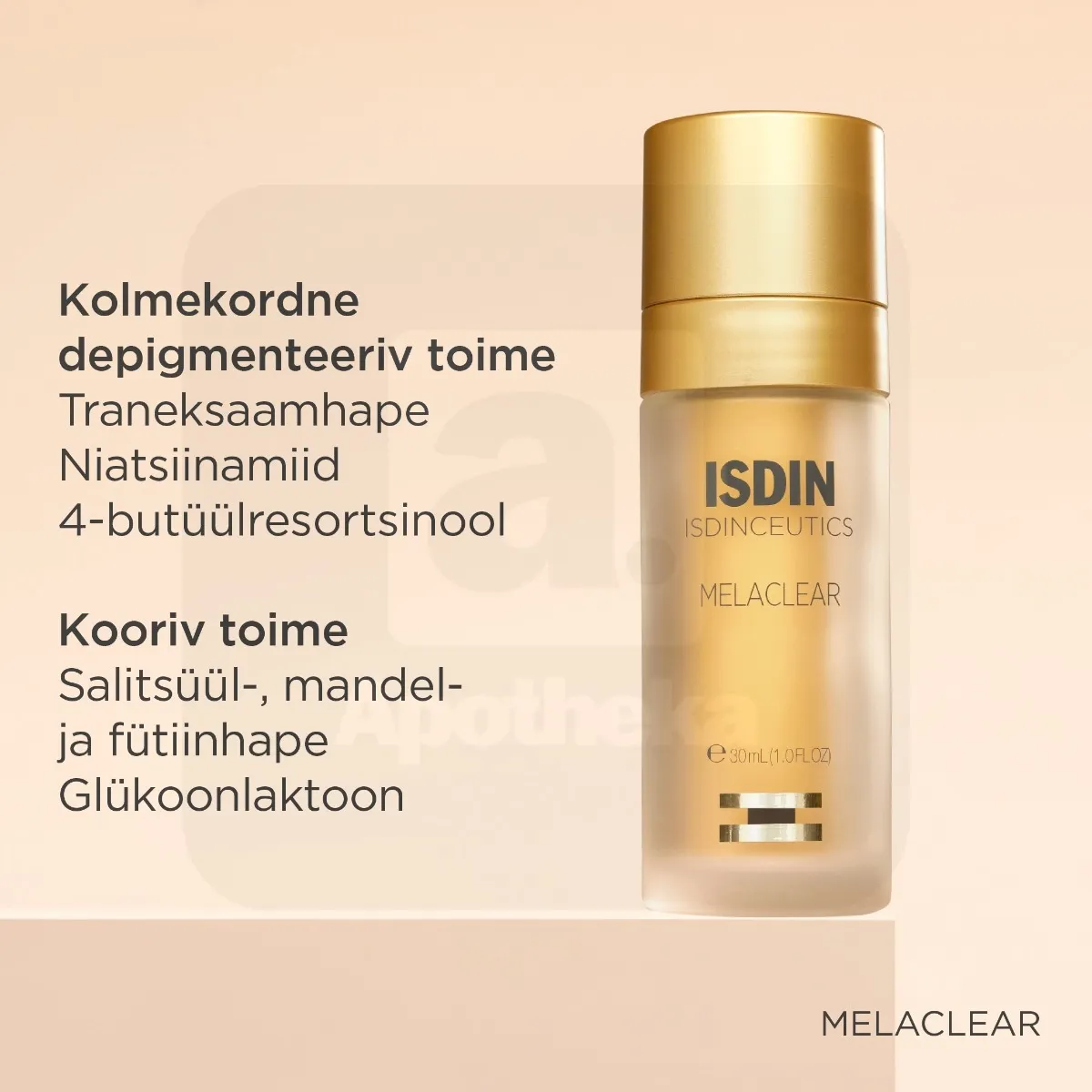 ISDIN MELACLEAR NÄOSEERUM PIGMENDILAIKUDELE 30ML - Tootepilt 4