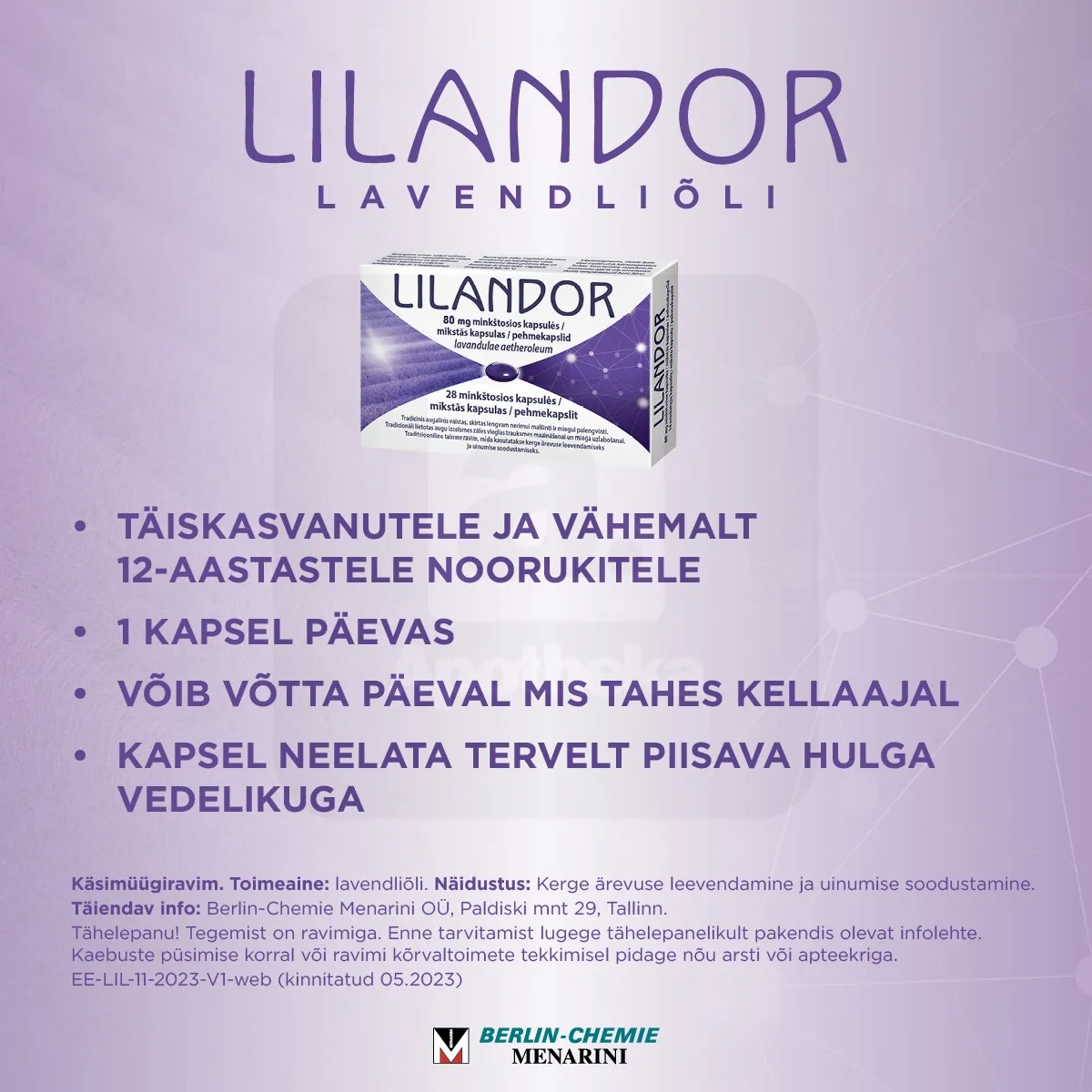 LILANDOR PEHMEKAPSEL 80MG N14 - Tootepilt 5