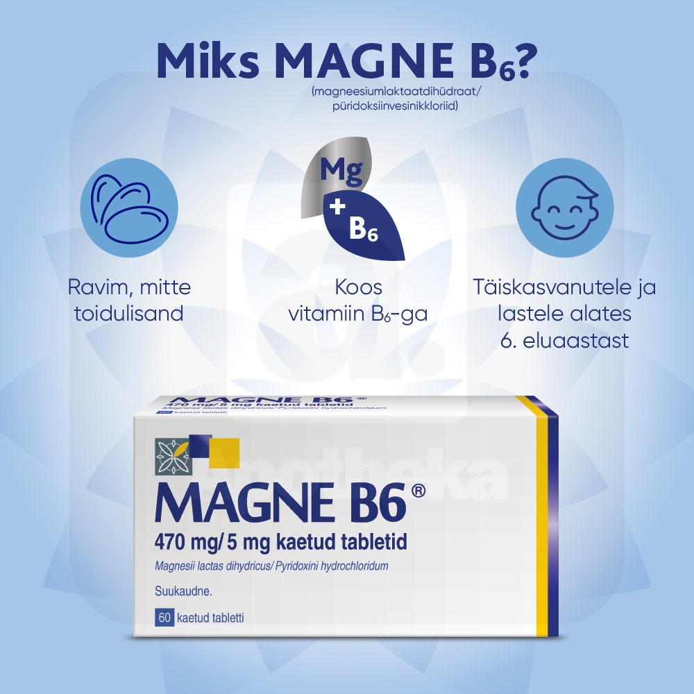 MAGNE B6 KAETUD TBL 5MG+470MG N60 - Tootepilt 3