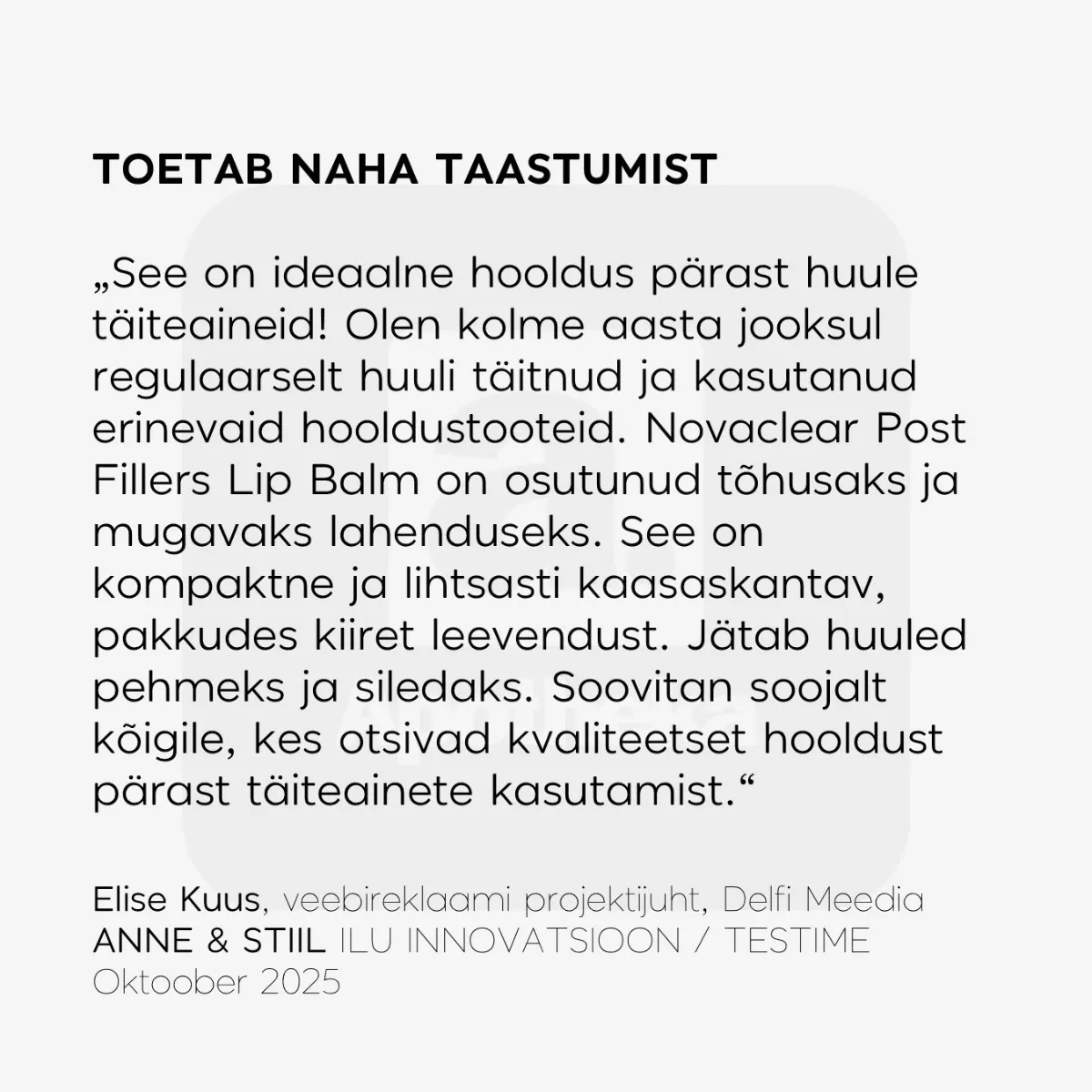 NOVACLEAR REPAIR HUULEPALSAM TÄITESÜSTIDE JÄRGNE 4,9G - Tootepilt 2