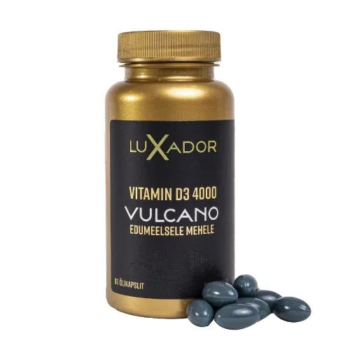 Product image of LUXADOR VULCANO VITAMIIN D3 ÕLIKAPSLID 4000IU MEESTELE N60