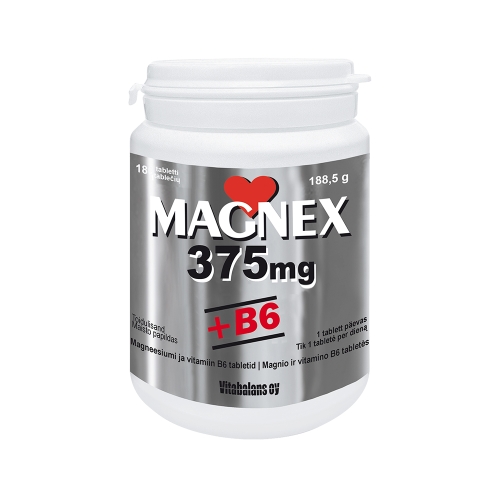 MAGNEX + VITAMIIN B6 TBL 375/2,2MG N180 - Tootepilt 