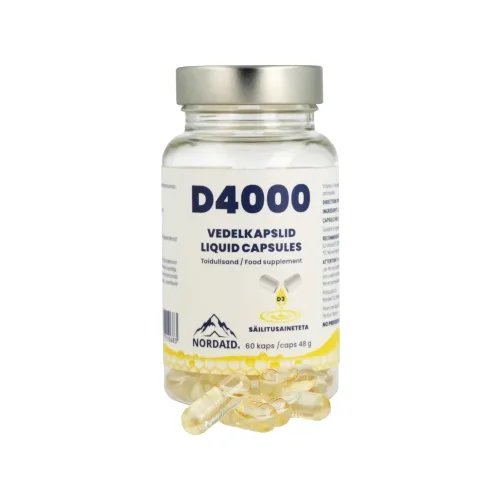 Product image of NORDAID D-VITAMIIN D4000 VEDELKAPSEL N60