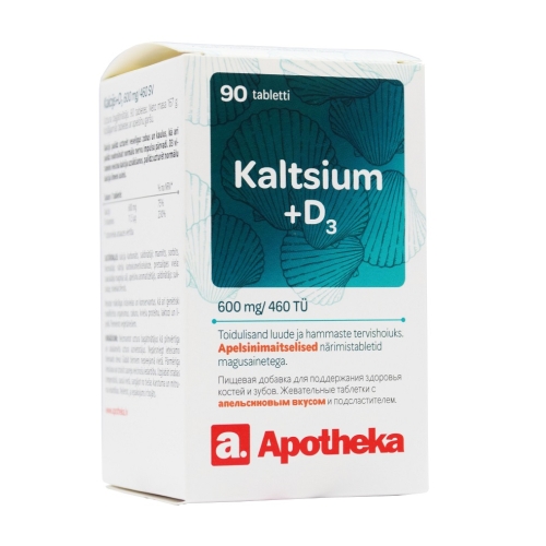 Product image of A. KALTSIUM+D3 600MG+460TÜ NÄRIMISTBL N90 (APELSIN)