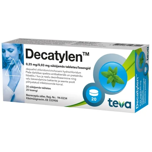 Product image of DECATYLEN LOSENG 0,25MG+0,03MG N20
