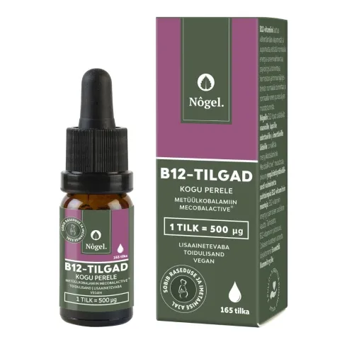 Product image of NÕGEL B12 VITAMIINI TILGAD KOGU PERELE 500MCG/TILGAS 10ML