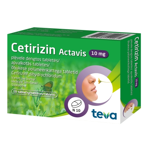 CETIRIZIN ACTAVIS TBL 10MG N10