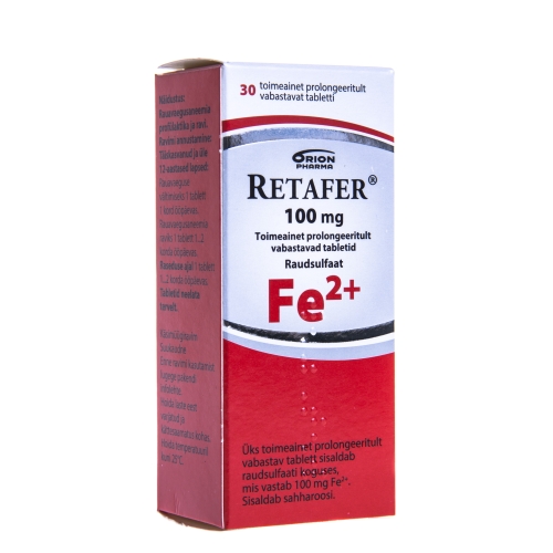 RETAFER PROLONG TBL 100MG N30 - Tootepilt