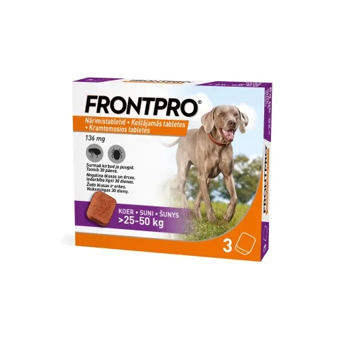 FRONTPRO NÄRIMISTABLETT 136MG N3 (25-50KG)