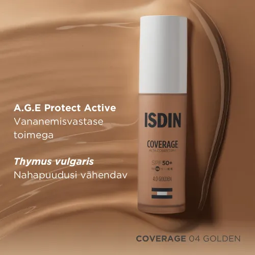 ISDIN JUMESTUSKREEM COVERAGE SPF50+ 30G 4.0 GOLDEN - Tootepilt 3