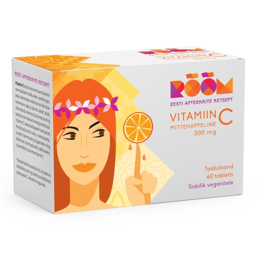 Product image of RÕÕM VITAMIIN C MITTEHAPPELINE TBL 300MG N60