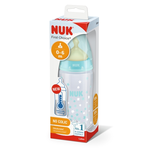 Product image of NUK FC+ LUTIPUDEL (LATEKS) 0-6K TEMP.NÄIDIKUGA 300ML