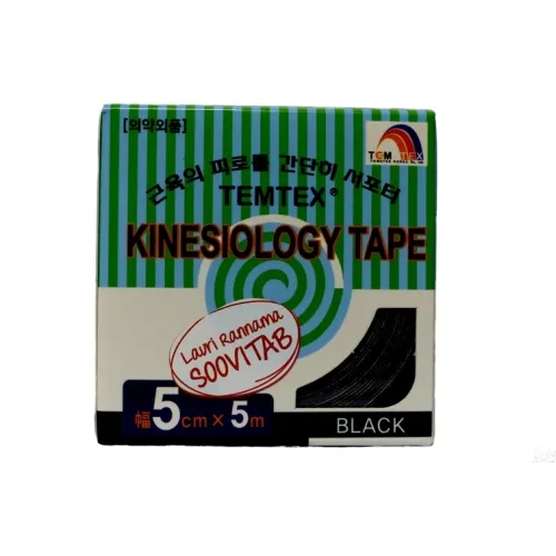 Product image of TEMTEX KINESIOLOOGILINE TEIP 5CMX5M MUST N1