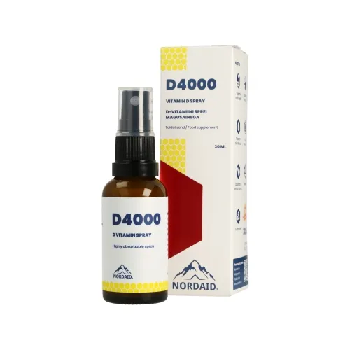 NORDAID D-VITAMIIN SUUKAUDNE SPREI 4000IU 100MCG 30ML