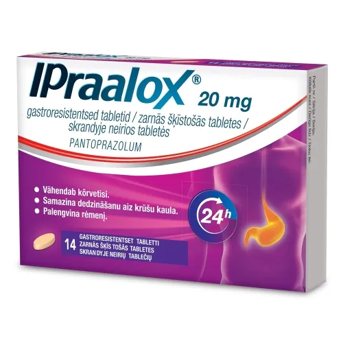 IPRAALOX GASTRORESISTENTNE TBL 20MG N14 - Tootepilt 