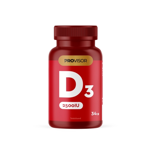 Product image of PROVISOR VITAMIIN D3 KAPSLID VIINAMARJASEEMNEÕLIGA 2500IU N90