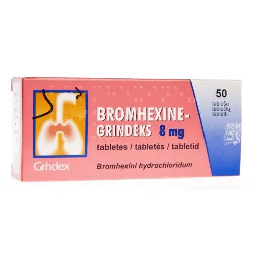 Product image of BROMHEXINE GRINDEKS TBL 8MG N50
