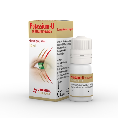 Product image of POTASSIUM-U SÄILITUSAINEVABA SILMATILGAD 2MG/ML 10ML