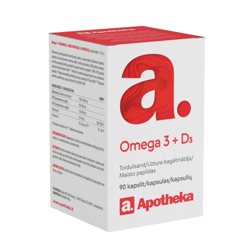 A. OMEGA 3 + D3 KAPSLID N90 - Tootepilt 
