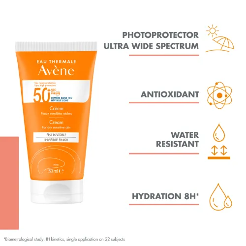 AVENE SUN PÄIKESEKAITSEKREEM SPF50+ KUIVALE NAHALE 50ML - Tootepilt 1