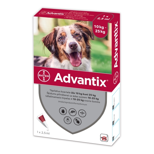 Product image of ADVANTIX TÄPILAHUS 500MG+100MG/ML 2,5ML N1 (>10-25KG)