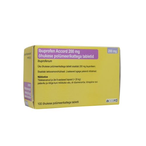 Product image of IBUPROFEN ACCORD KAETUD TBL 200MG N100