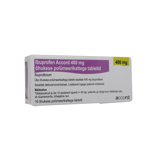 Product image of IBUPROFEN ACCORD KAETUD TBL 400MG N10