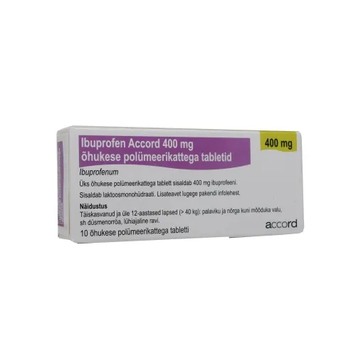 Product image of IBUPROFEN ACCORD KAETUD TBL 400MG N10