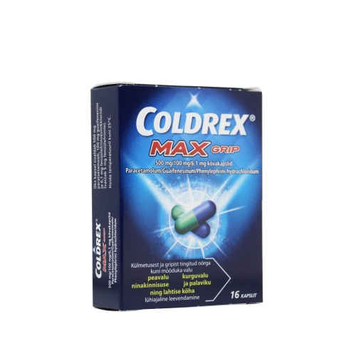 COLDREX MAXGRIP KÕVAKAPSEL 500MG+100MG+6,1MG N16 - Tootepilt