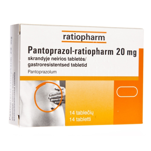 Product image of PANTOPRAZOL-RTP 20MG GASTRORESIST TBL 20MG N14