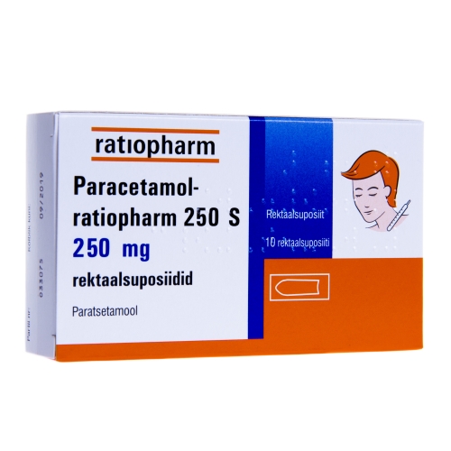 Product image of PARACETAMOL- RTP 250 S REKTAALSUPOSIIT 250MG N10