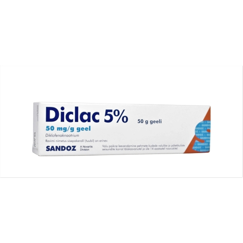 DICLAC 5% GEEL 50MG/G 50G (TML) - Tootepilt 