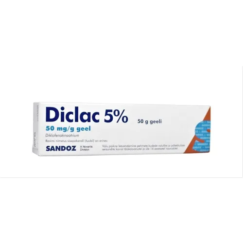 DICLAC 5% GEEL 50MG/G 50G (TML) - Tootepilt 