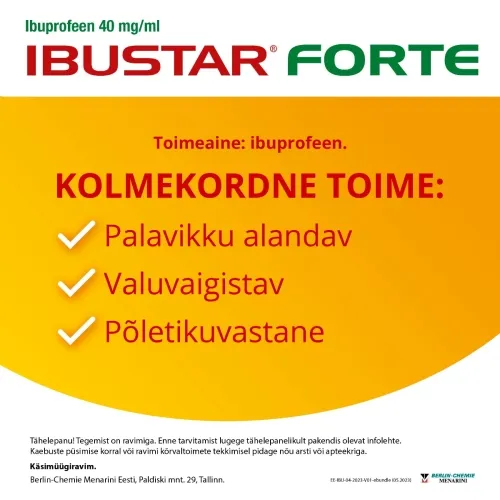 IBUSTAR FORTE SUUKAUDNE SUSP 40MG/ML 100ML - Tootepilt 2