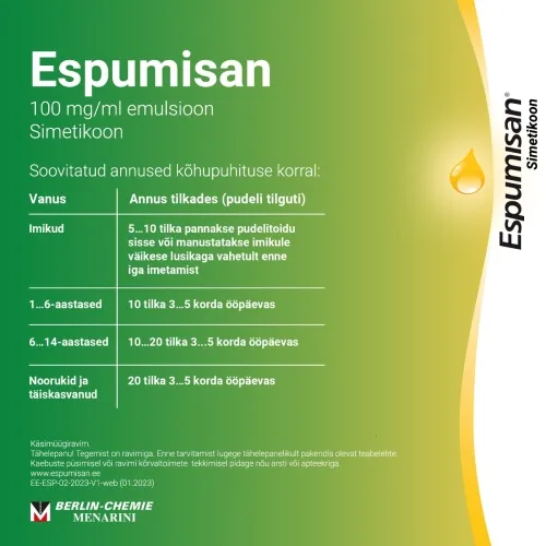 ESPUMISAN  SUUKAUDSED TILGAD EMULS 100MG/ML 30ML - Tootepilt 4