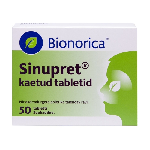 Product image of SINUPRET KAETUD TBL 6MG+18MG+18MG+18MG+18MG N50