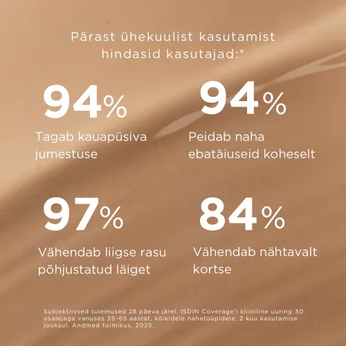 ISDIN JUMESTUSKREEM COVERAGE SPF50+ 30G 4.0 GOLDEN - Tootepilt 4