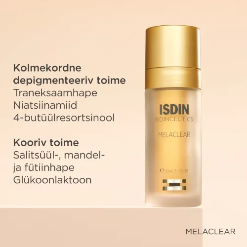 ISDIN MELACLEAR NÄOSEERUM PIGMENDILAIKUDELE 30ML - Tootepilt 3
