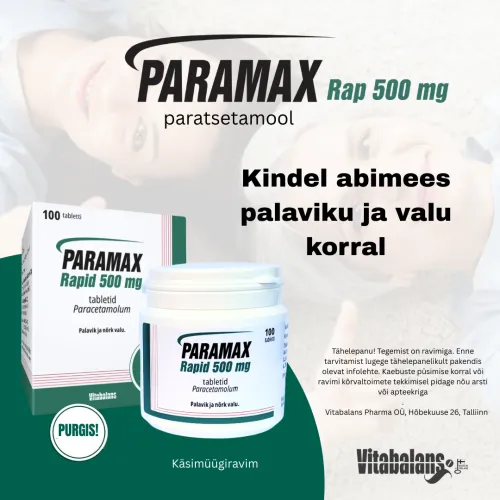 PARAMAX RAPID TBL 500MG N100 (PURGIS) - Tootepilt 1