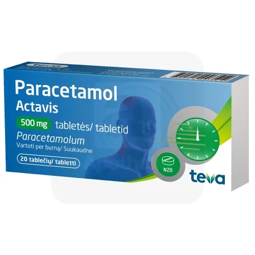 PARACETAMOL ACTAVIS TBL 500MG N20