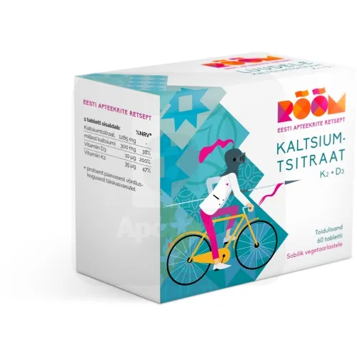 RÕÕM KALTSIUMTSITRAAT K2+D3 TBL N60